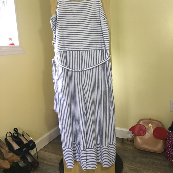 Talia Striped Linen Jumpsuit NWT - Picture 5 of 7